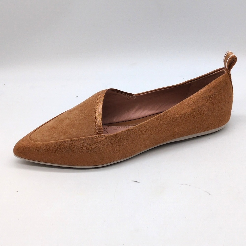 Taryn Rose Shoes Womens Felicity Beige 8.5W Suede Loafer Pointed Toe Sparkle NEW